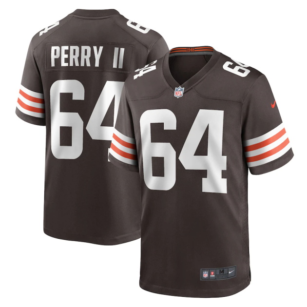 mens nike roderick perry ii brown cleveland browns game player jersey